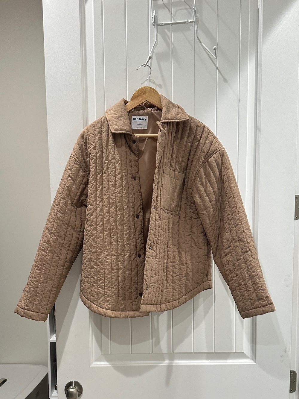 Old Navy Quilted Beige Water Resistant Jacket